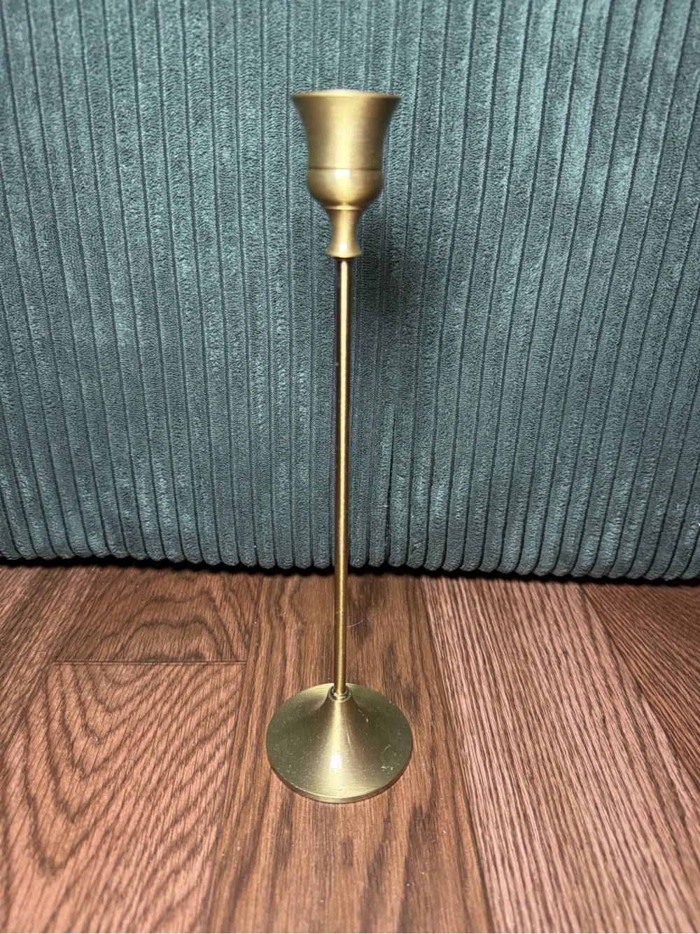 Gold Metal Taper Candle Holder - Sleek Modern Accent